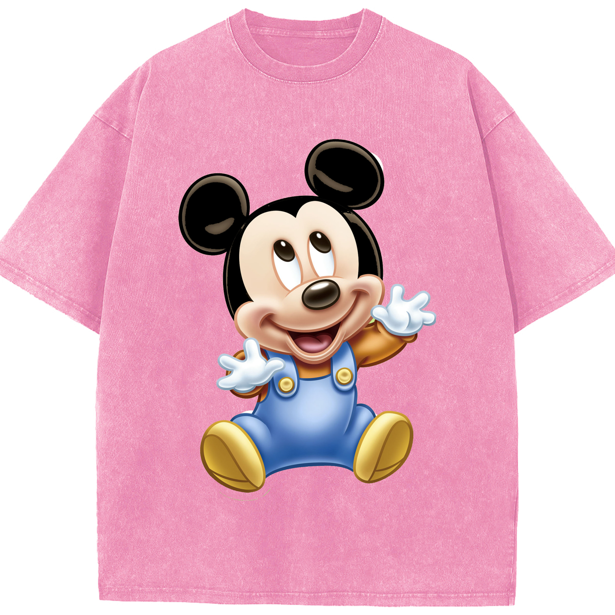 （画像用） ミッキーマウス Mickey Mouse 綿100% ヴィンテージ風 半袖Tシャツ（フロントプリント）